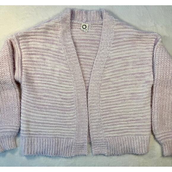 Akemi & Kin Anthropologie Pink White Fuzzy Cardigan Sweater Open Cardi One Size - Picture 5 of 10